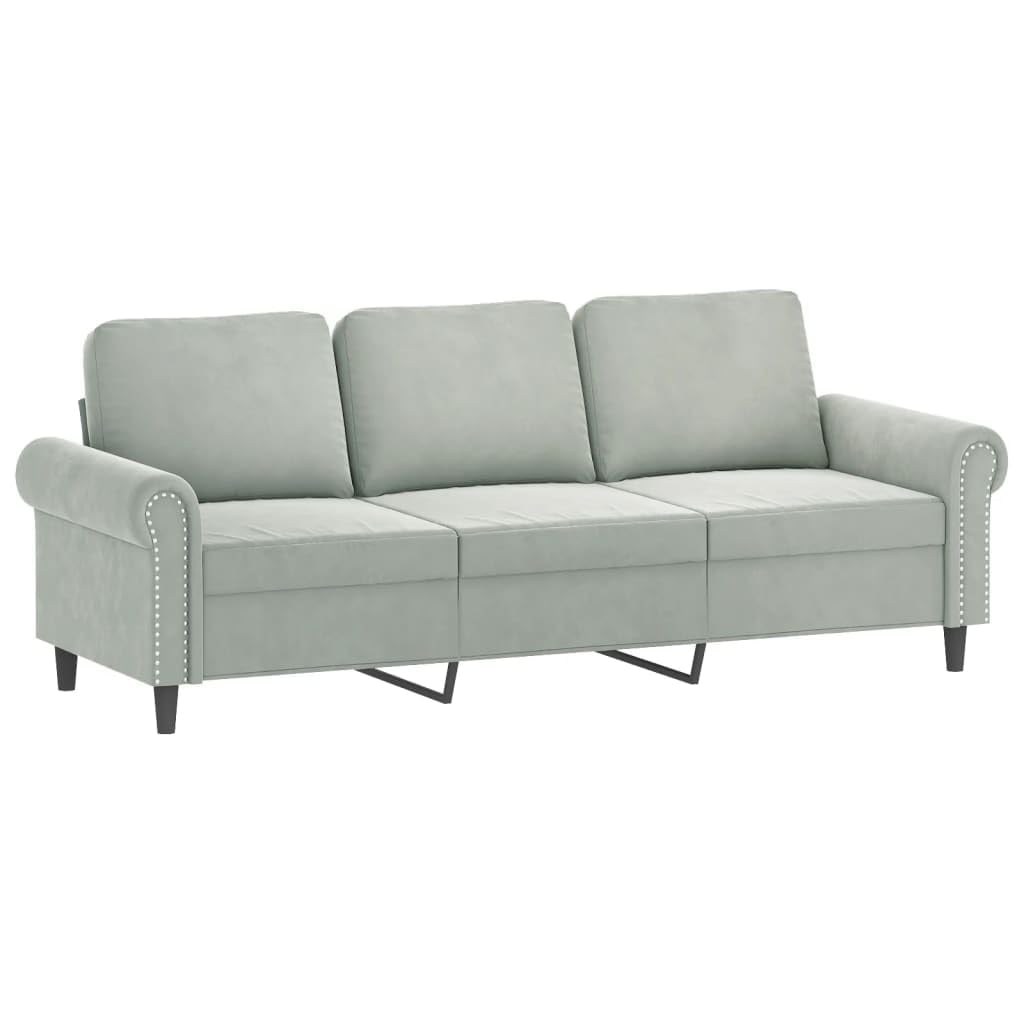 Light Gray Velvet 2 Piece Sofa Set H708