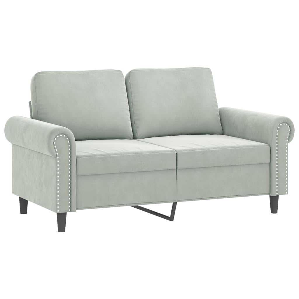 Light Gray Velvet 2 Piece Sofa Set H708