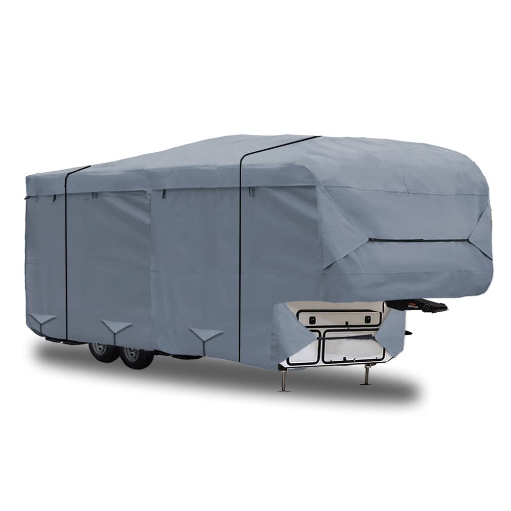 5th Wheel RV Trailer Cover 5 Layers with Windproof Side-Straps Heavy Duty 24' - 26' H6082