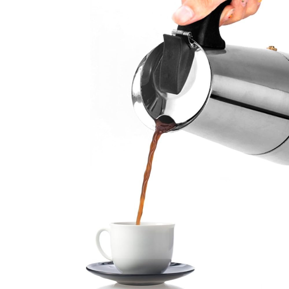 4 Cup Stainless Steel Stovetop Moka Pot W482