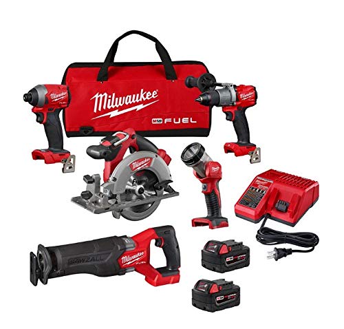 18-Volt Lithium-Ion Brushless Cordless Combo Kit (5-Tool) with Two 5.0 Ah Batteries Q666