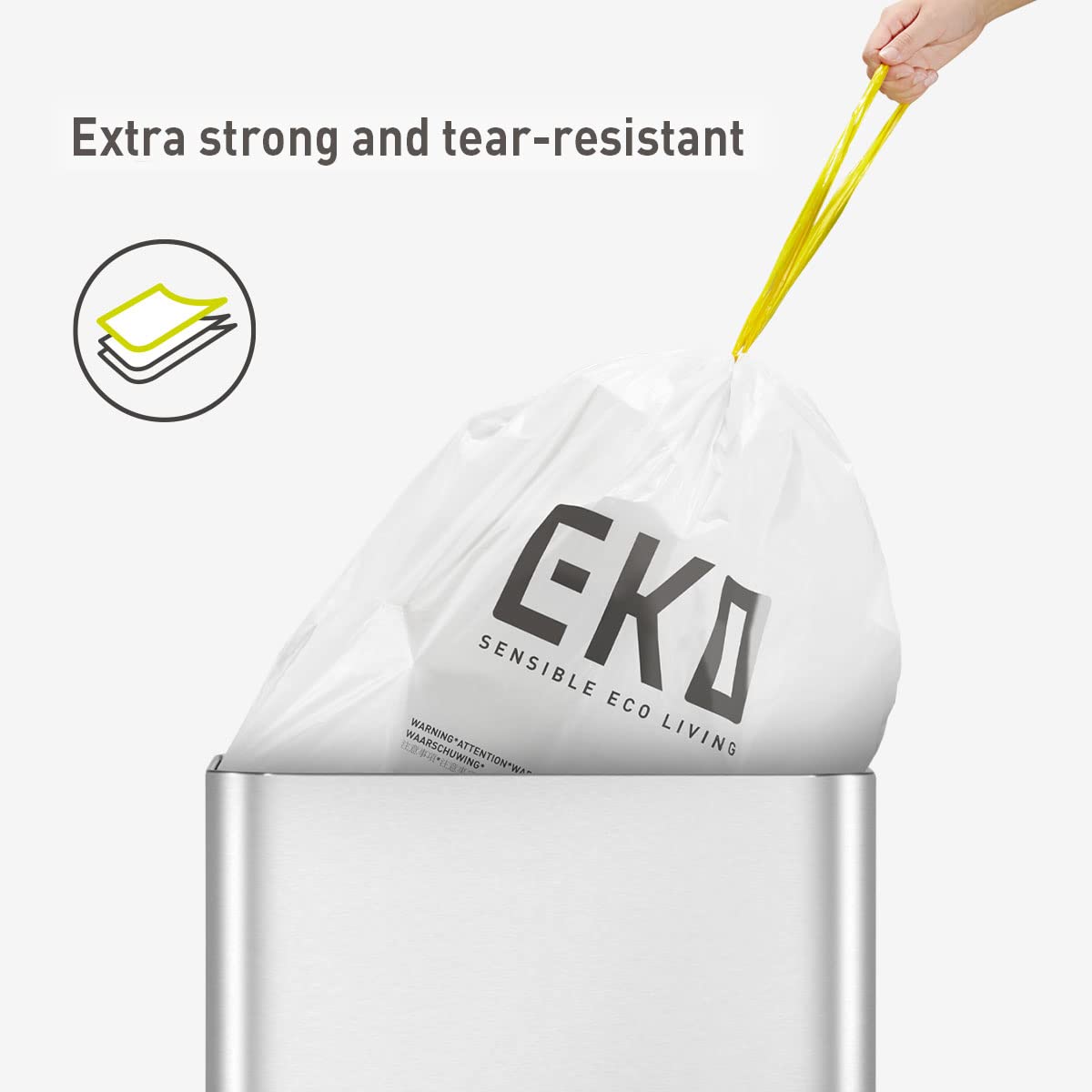 21 Gallon 60 Count Drawstring Unscented Trash Bags Q434