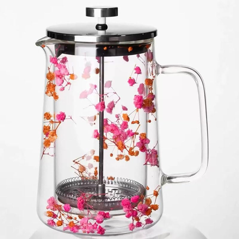 Glass French Press Coffee Maker 34oz Borosilicate Stainless Steel Filter U93685
