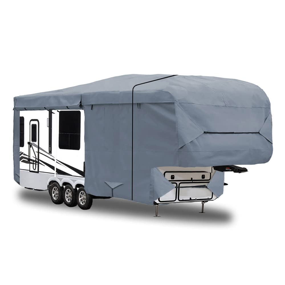 5th Wheel RV Trailer Cover 5 Layers with Windproof Side-Straps Heavy Duty 24' - 26' H6082