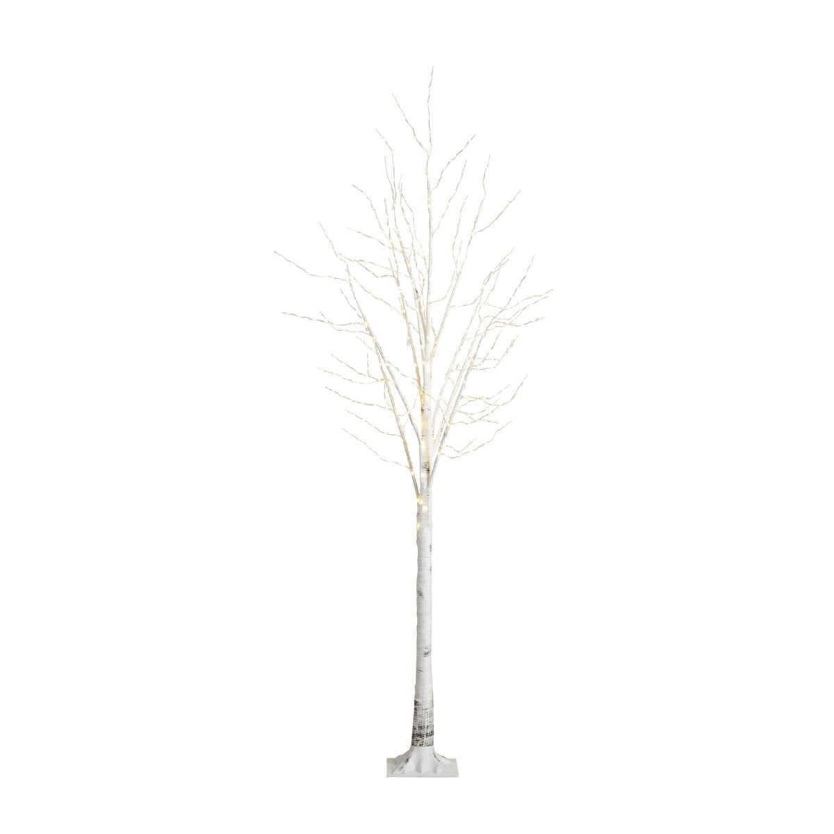 8-FT Pre-lit Artificial White Birch Tree with LED Lights E17989