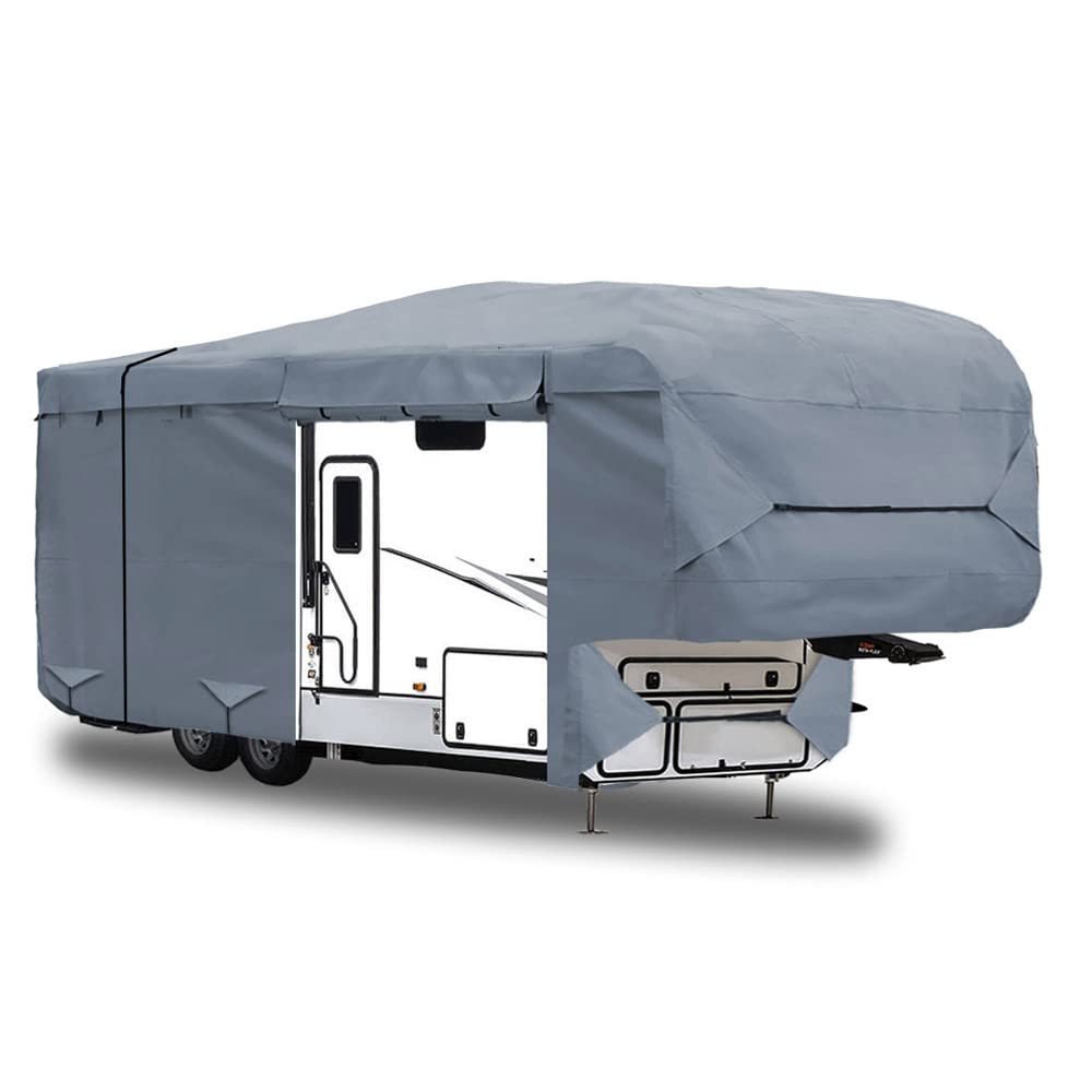 5th Wheel RV Trailer Cover 5 Layers with Windproof Side-Straps Heavy Duty 24' - 26' H6082