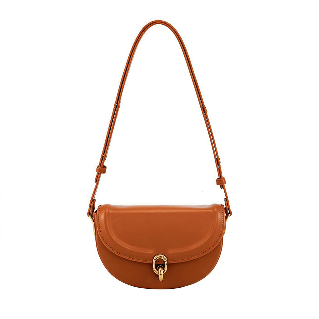 Small Vintage Leather Crossbody Saddle Bag B6229