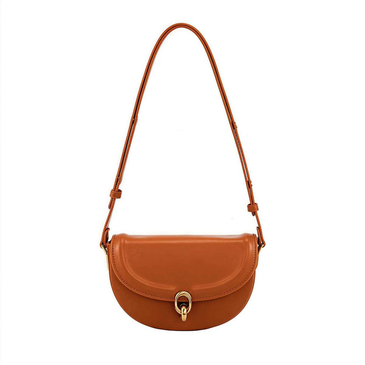 Small Vintage Leather Crossbody Saddle Bag B6229