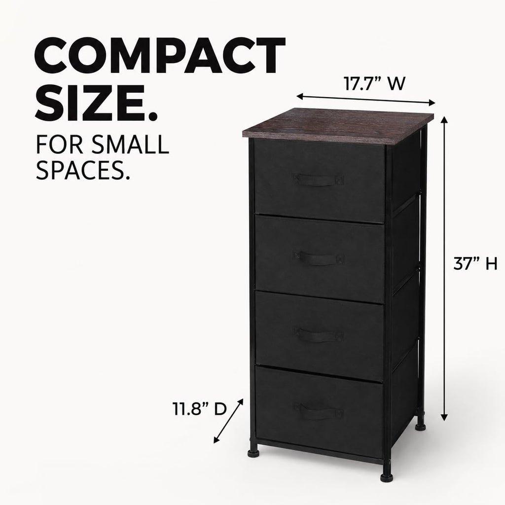 4 Drawer Fabric Storage Tower with Steel Frame J930