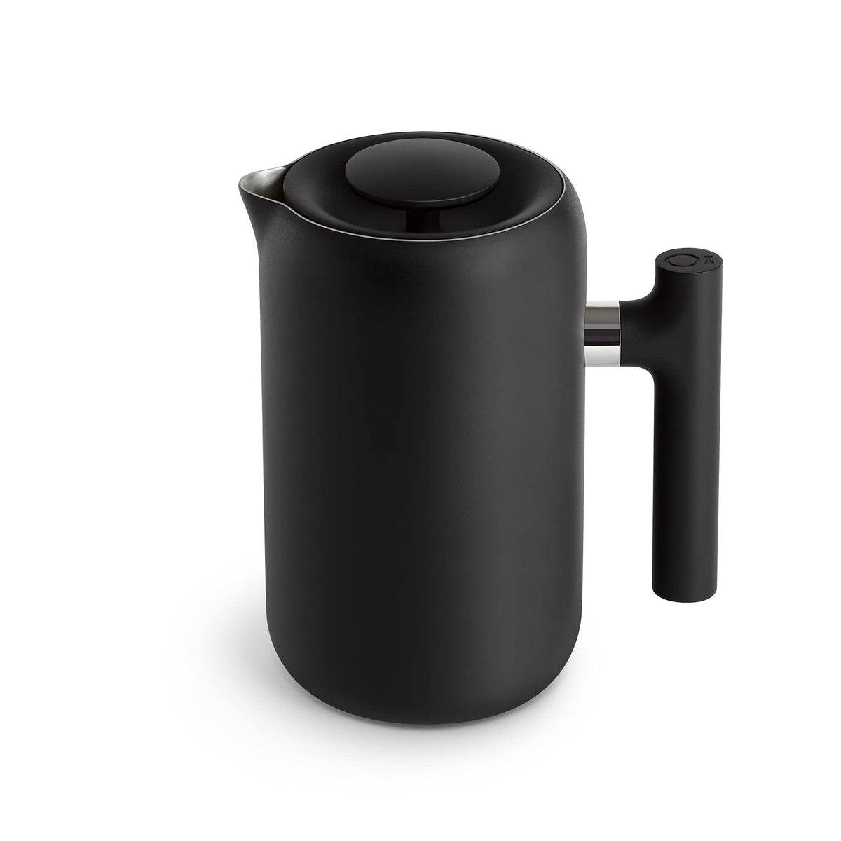 Insulated Coffee Maker with Enhanced Filtration System, Portable French Press Stainless Steel, 24 oz Carafe, Matte Black T1368