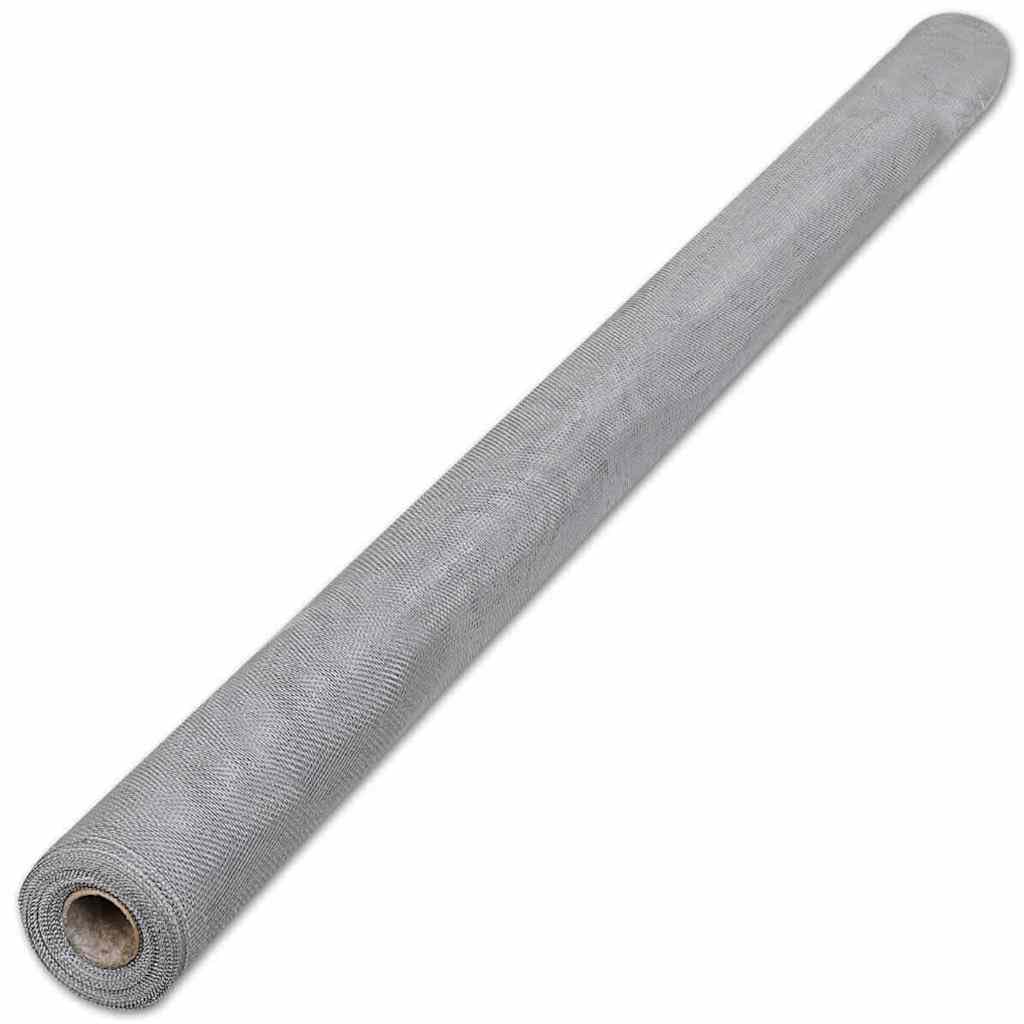 Aluminum Mesh Screen 39.4x196.9 Inches Silver Z576748