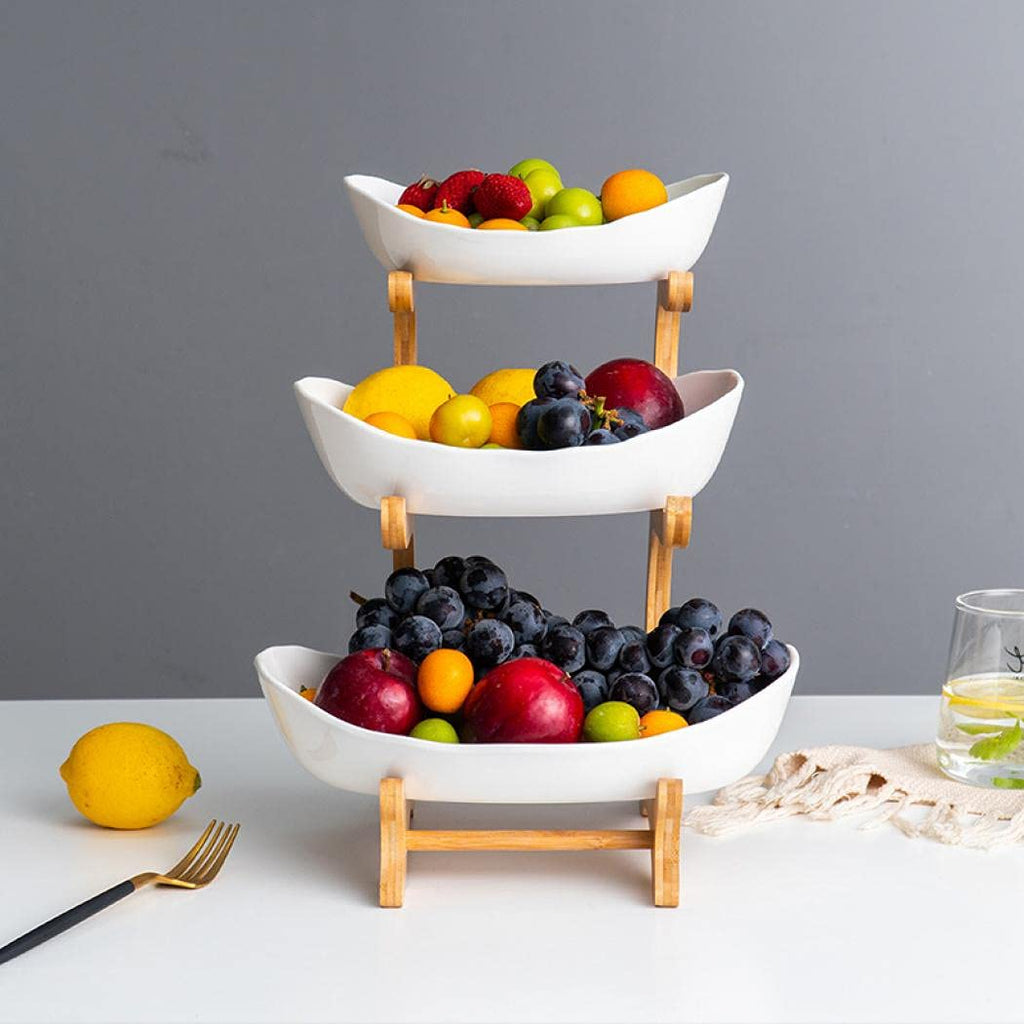 3 Tier Ceramic Fruit Basket Stand D38633