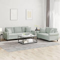 Light Gray Velvet 2 Piece Sofa Set H708