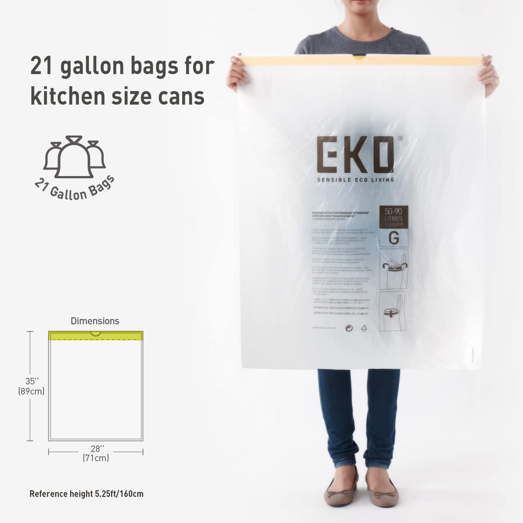 21 Gallon 60 Count Drawstring Unscented Trash Bags Q434