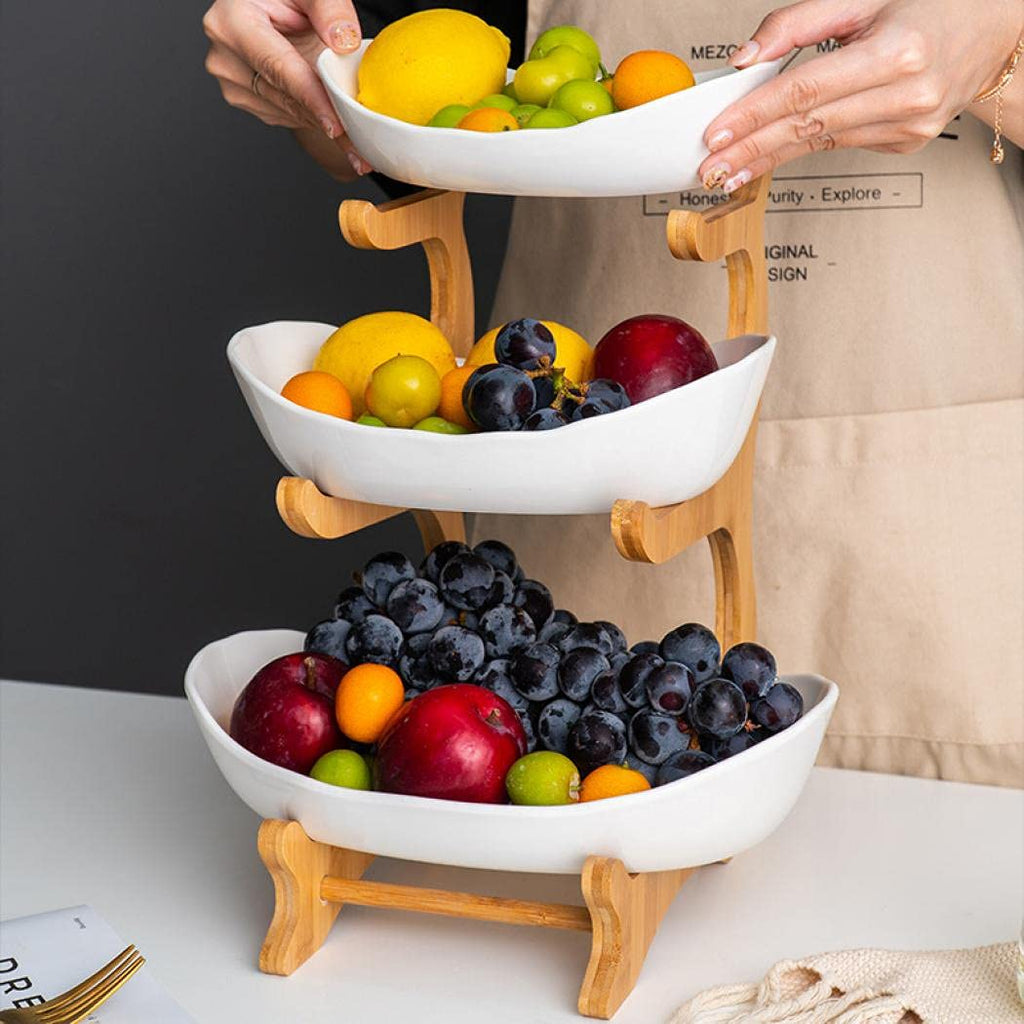 3 Tier Ceramic Fruit Basket Stand D38633