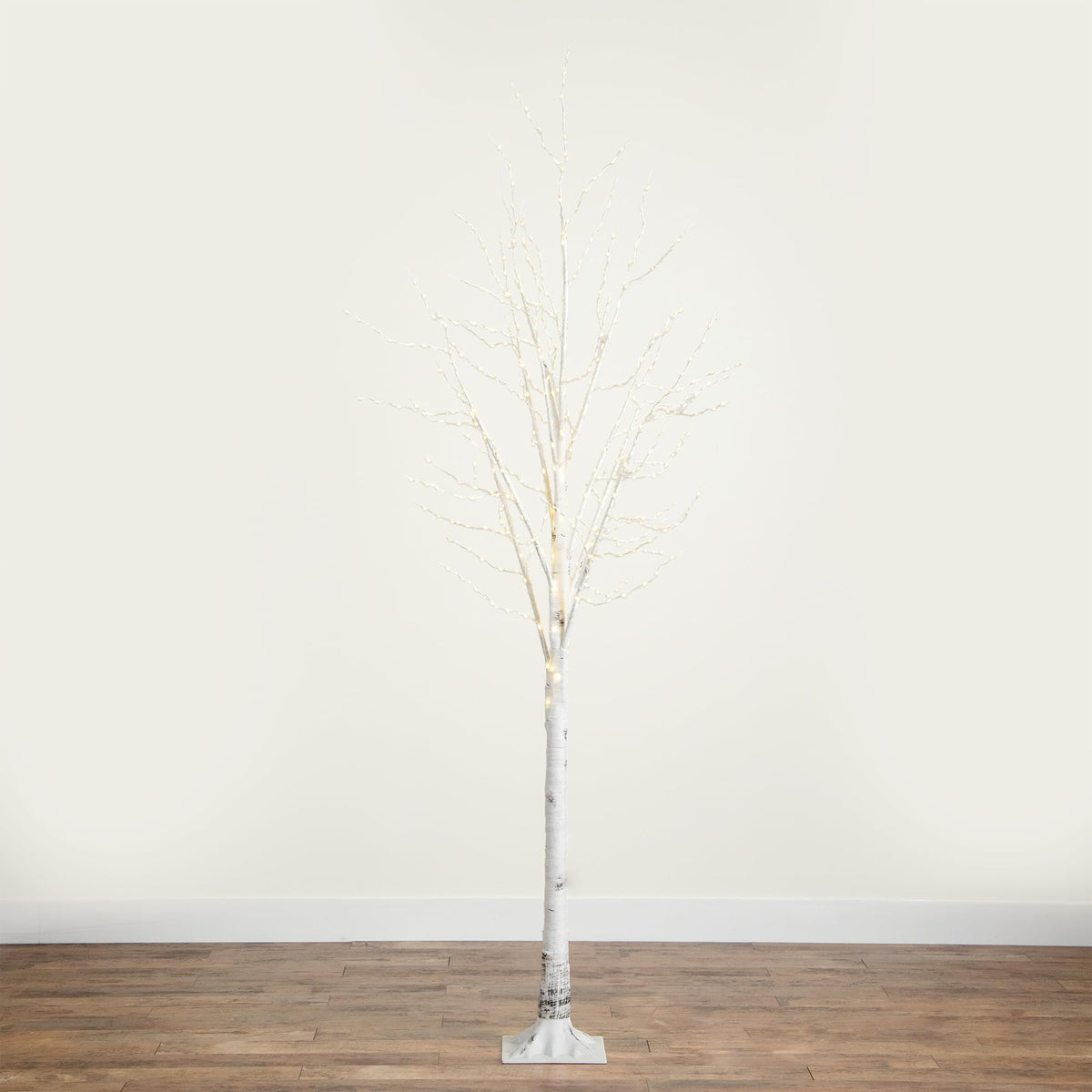 8-FT Pre-lit Artificial White Birch Tree with LED Lights E17989