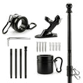 5FT Black Heavy Duty Flag Pole Kit with Bracket Q96223