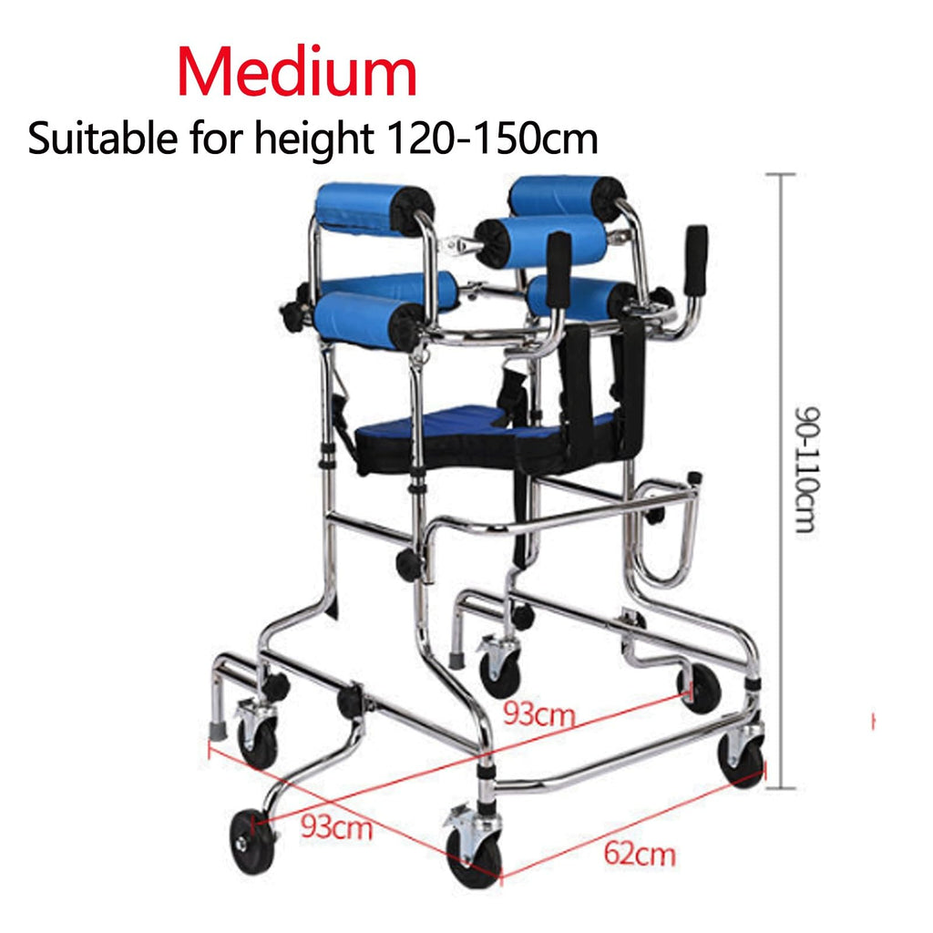 Folding Height-Adjustable Pediatric Walker with Stainless Steel Frame W88774