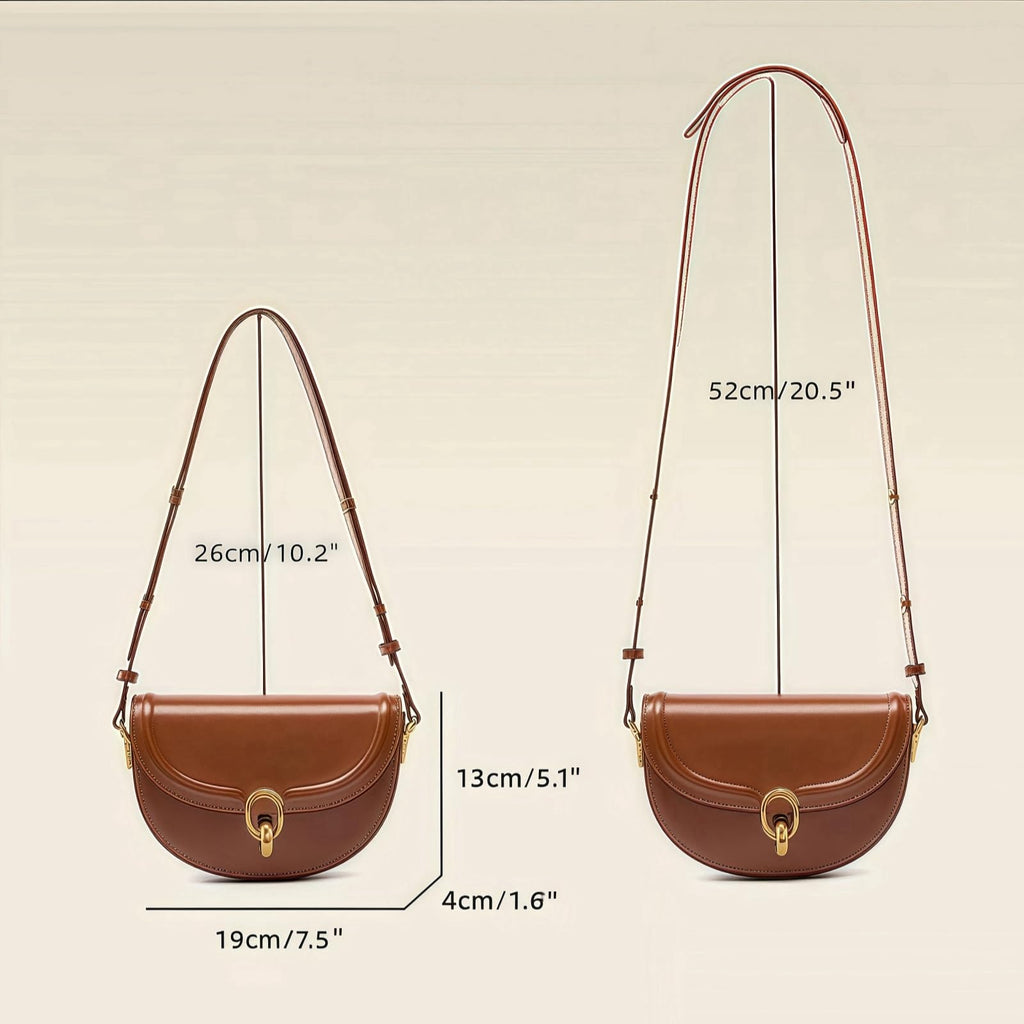 Small Vintage Leather Crossbody Saddle Bag B6229