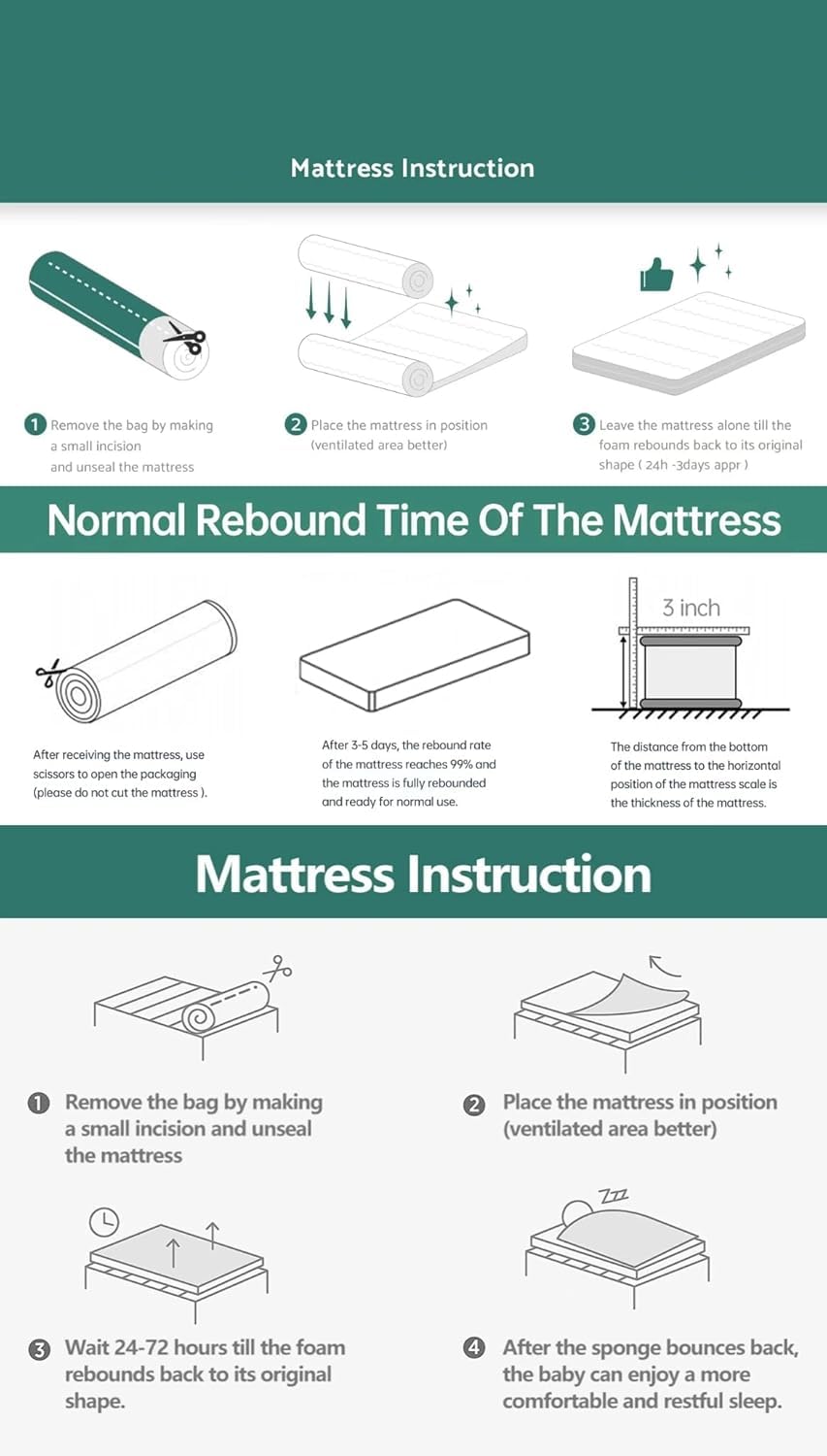 Double-Sided Memory Foam Portable Mattress U9276