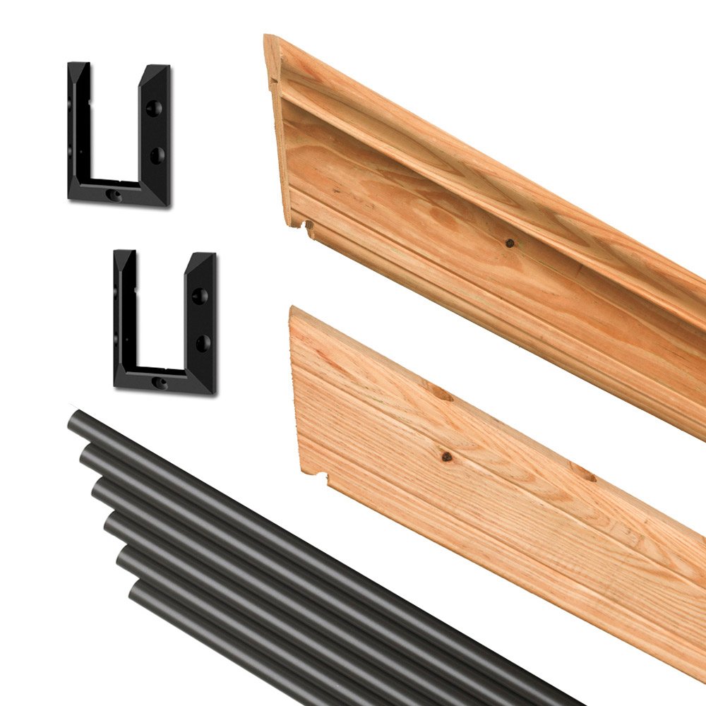 6 ft. Southern Yellow Pine Stair Rail Kit with Black Balusters O1037