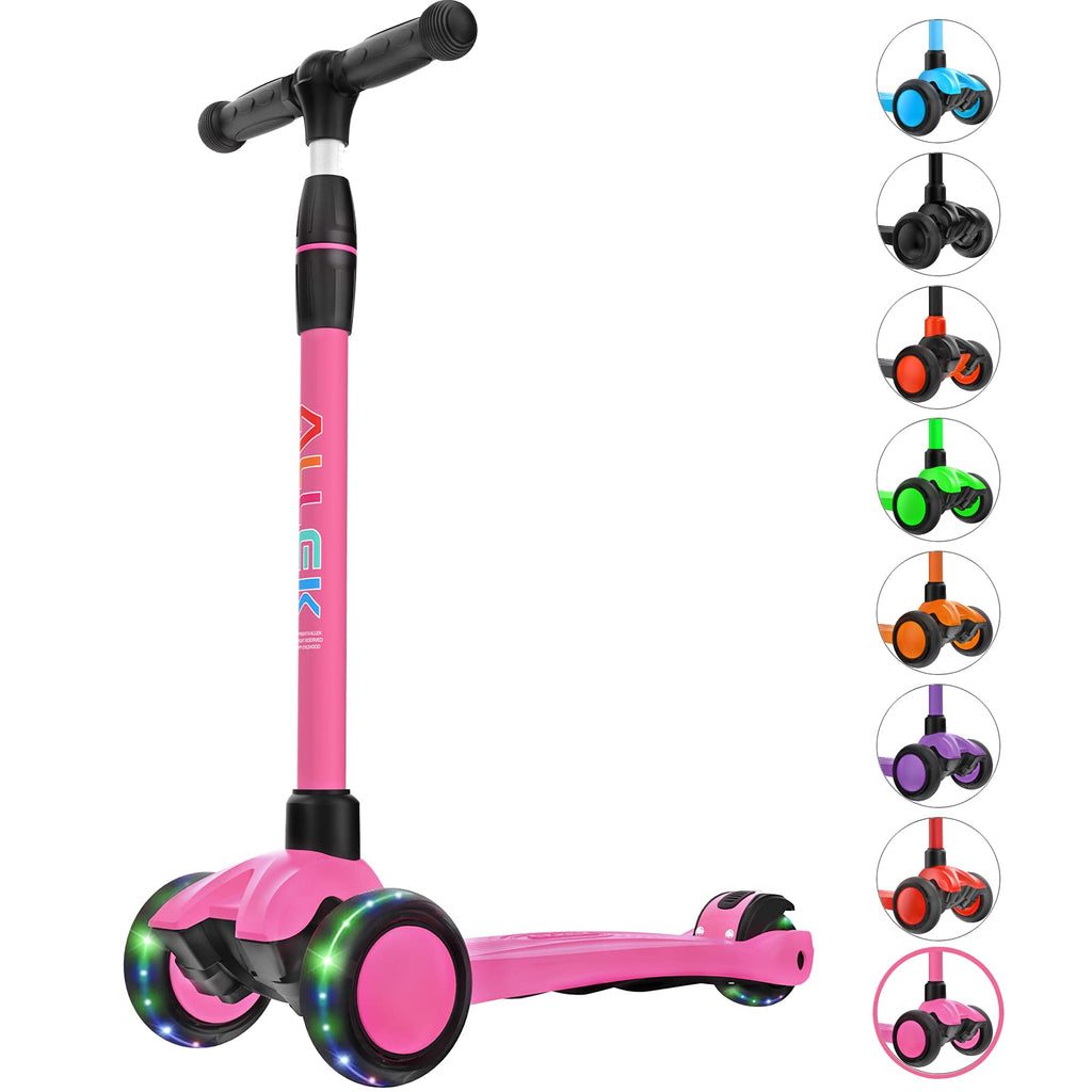 Kick Scooter 3-Wheeled Push Scooter with Light-Up Wheels L94723
