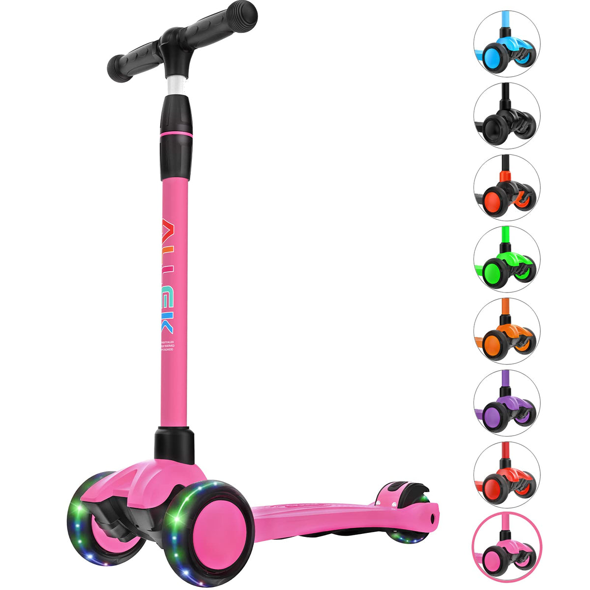 Kick Scooter 3-Wheeled Push Scooter with Light-Up Wheels L94723