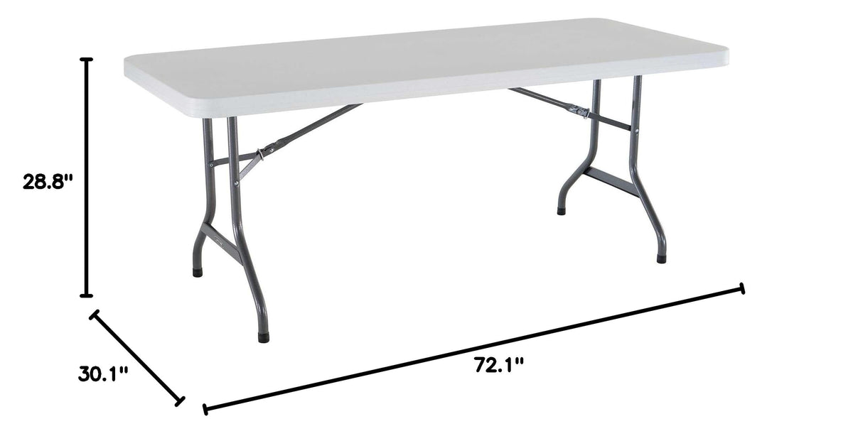 White 6 Feet Folding Utility Table Pack of 4 W558