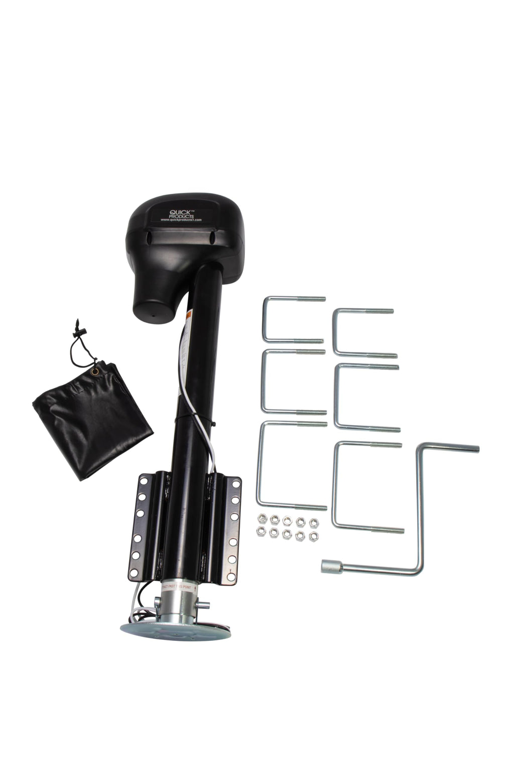 Electric A-Frame Tongue Jack with Side-Mount LED Work Light, 3,650 lbs. Capacity, Black S477