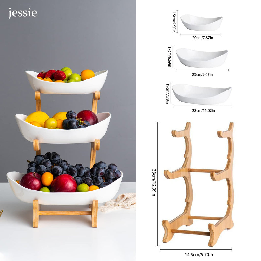 3 Tier Ceramic Fruit Basket Stand D38633