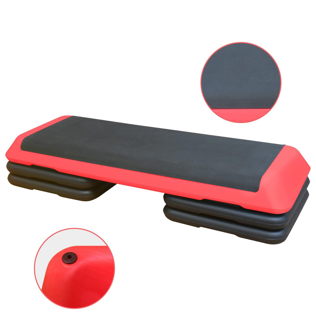 Adjustable Aerobic Workout Step Platform with 4 Stackable Risers O3414