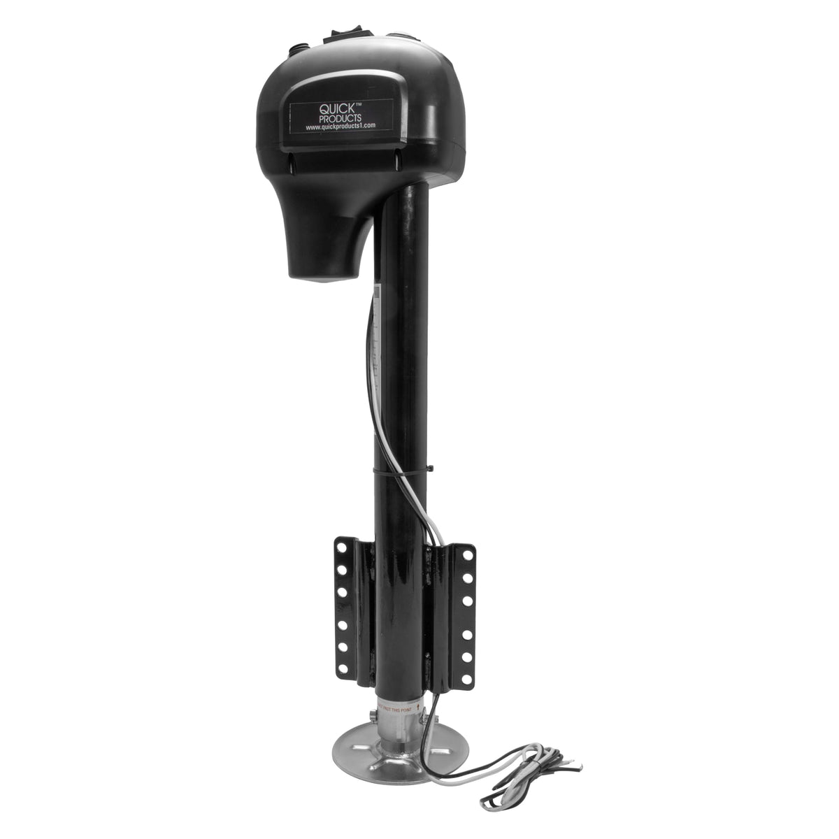 Electric A-Frame Tongue Jack with Side-Mount LED Work Light, 3,650 lbs. Capacity, Black S477