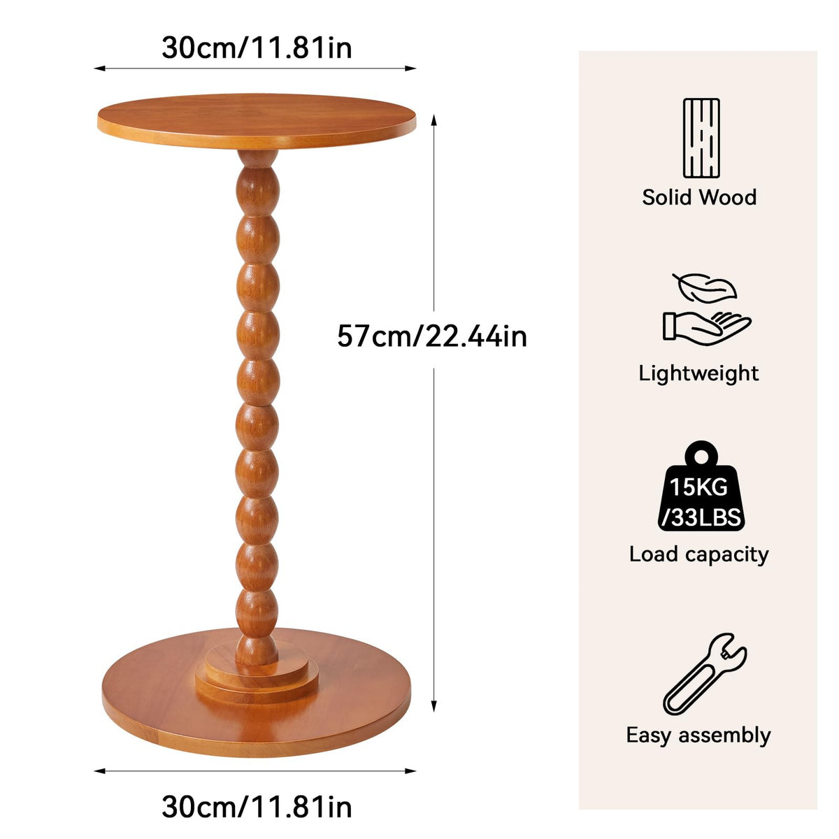 Round Wood Side Table D632754