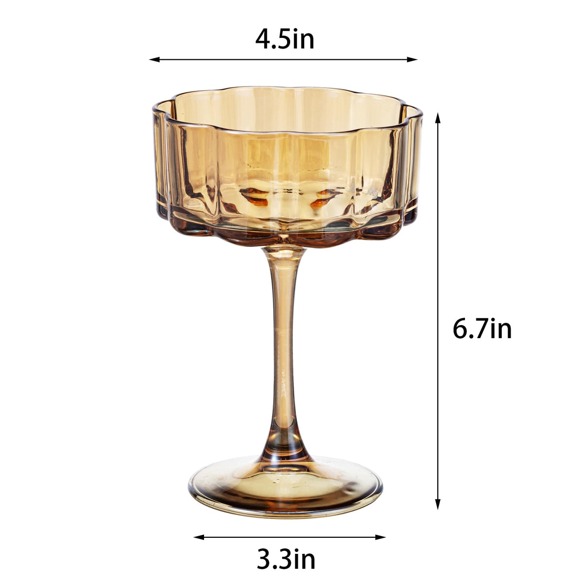 Amber 13oz Glass Coupes Set Of 6 L861154