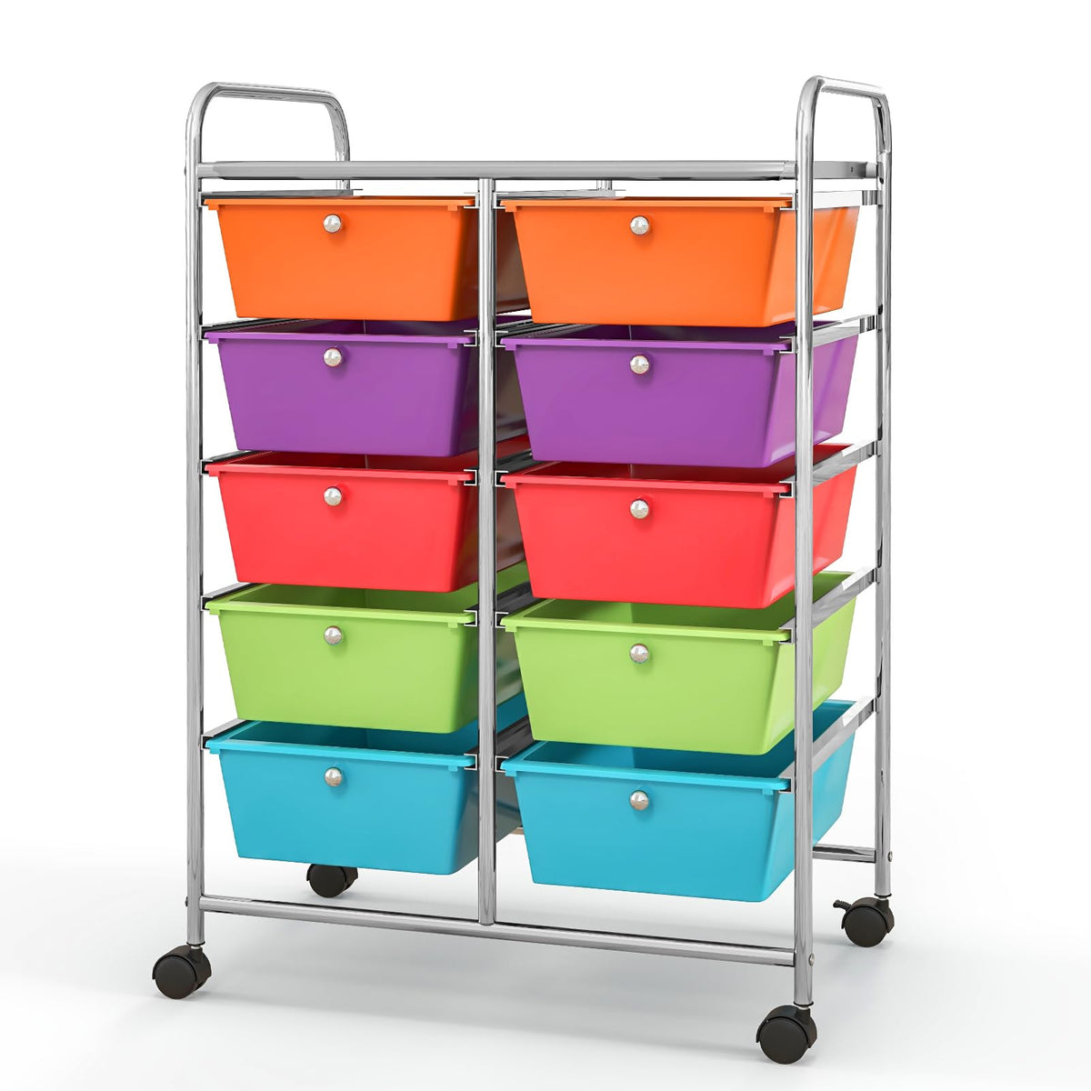 10 Drawer Rolling Storage Cart with Lockable Wheels S767