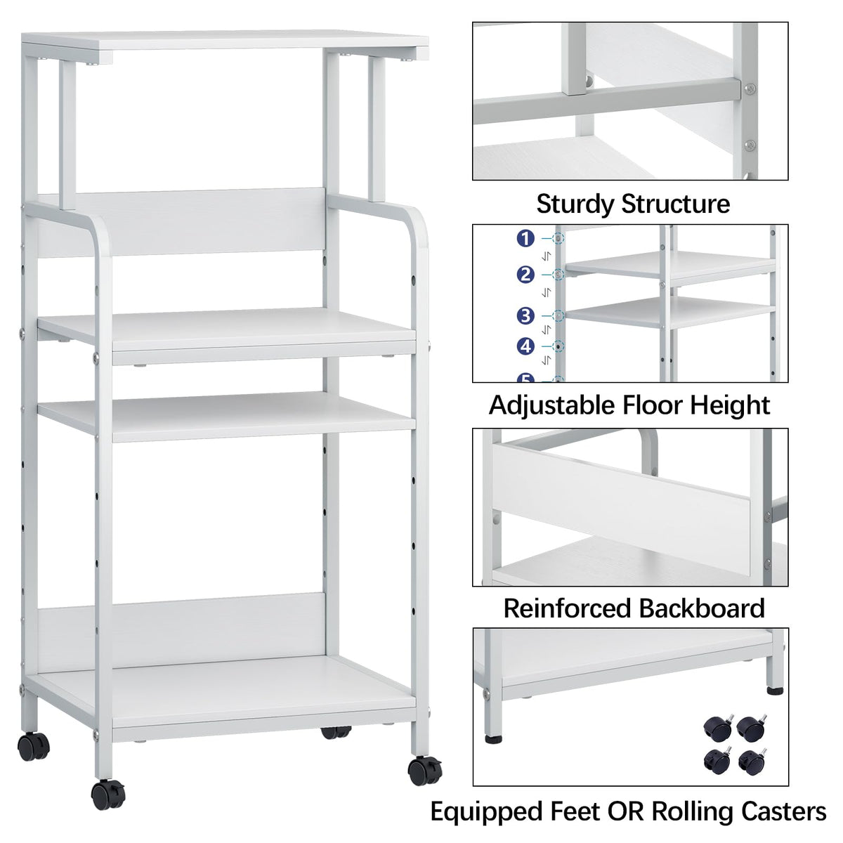 4-Tier Printer Stand with Storage Shelf R49395