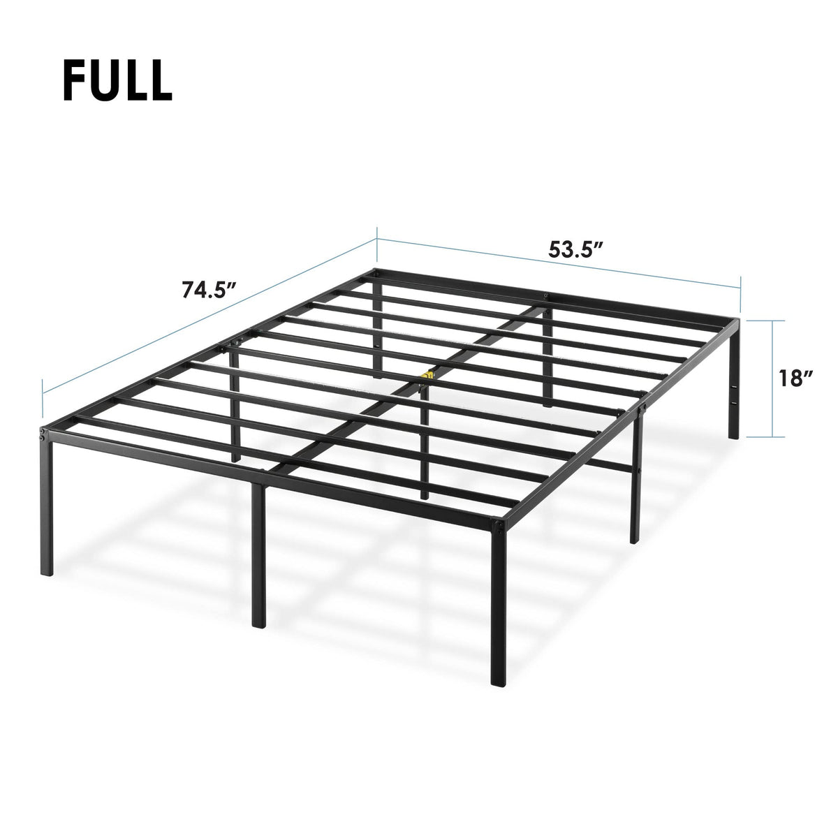 18 Inch Black Metal Platform Bed Frame J423775