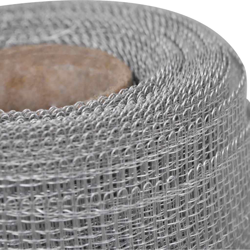 Aluminum Mesh Screen 39.4x196.9 Inches Silver Z576748