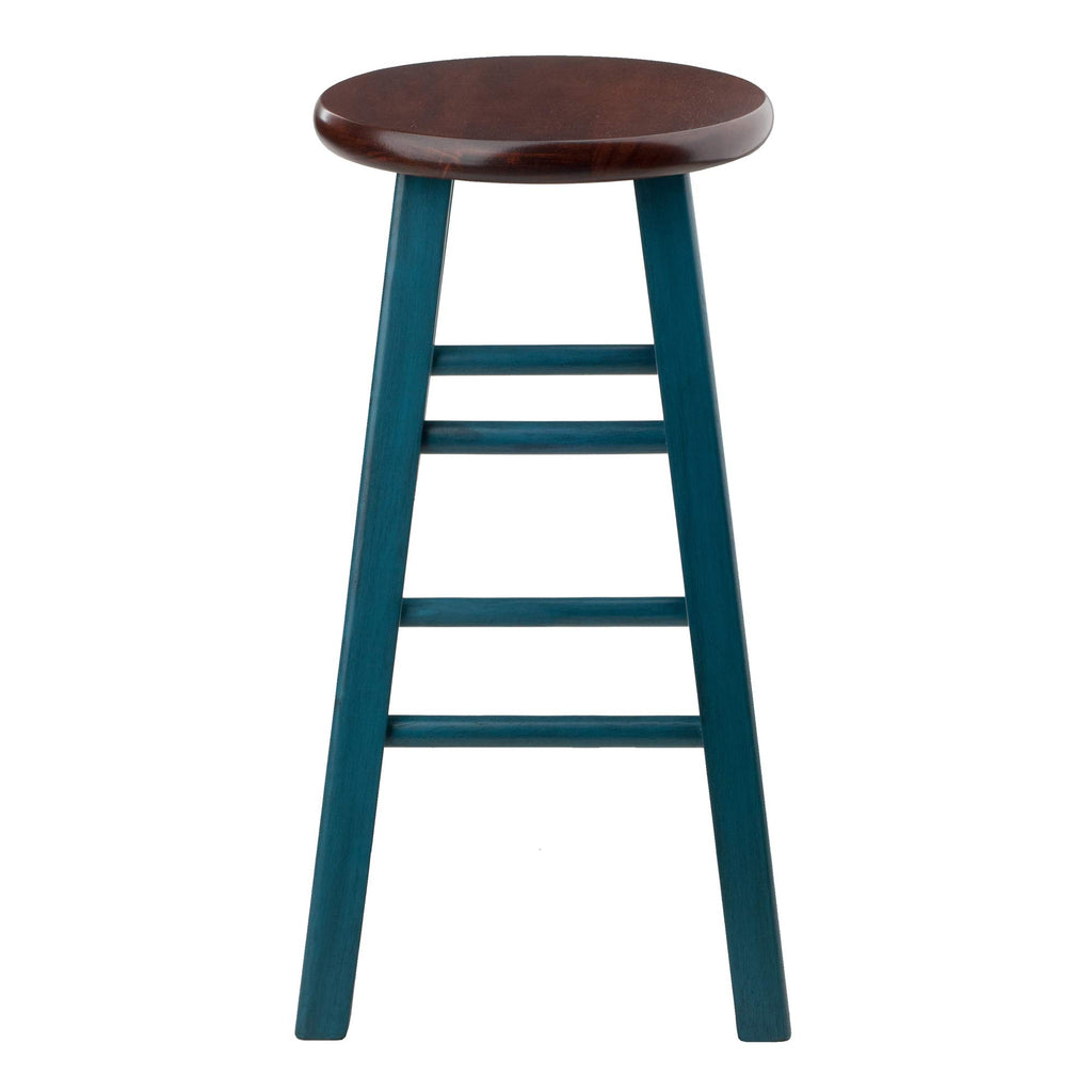 Rustic Teal Walnut Stool A32683