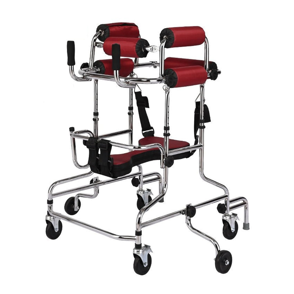 Folding Height-Adjustable Pediatric Walker with Stainless Steel Frame W88774