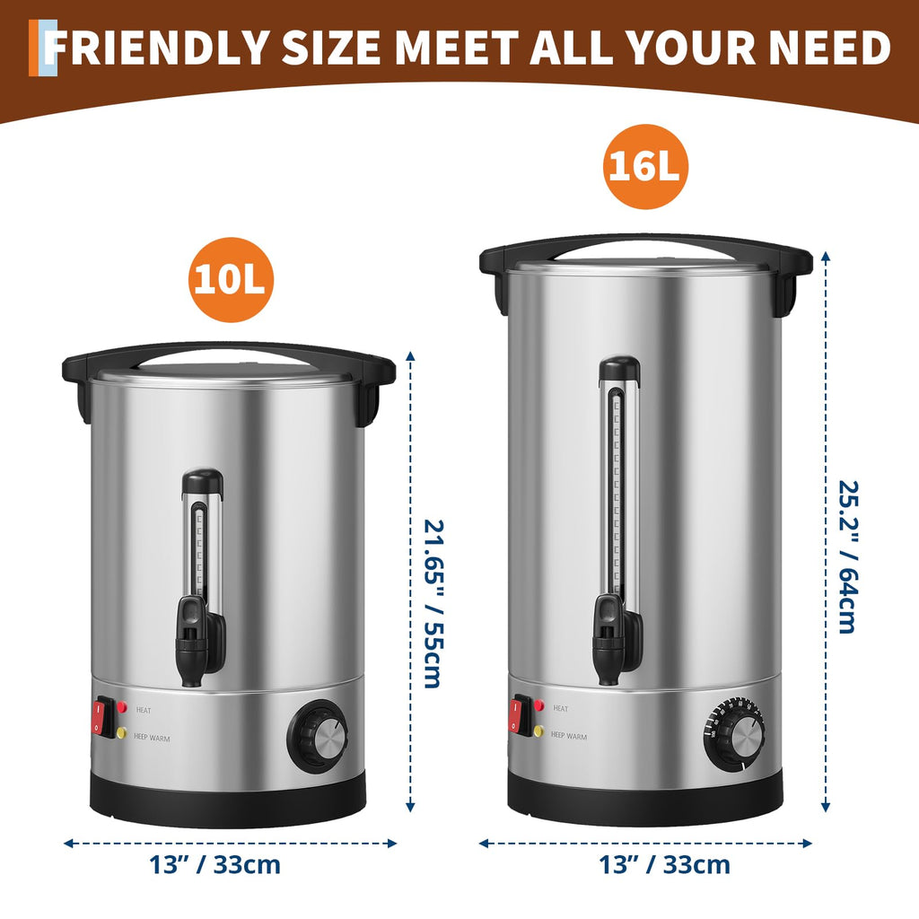 10L Stainless Steel Commercial Coffee Urn U351