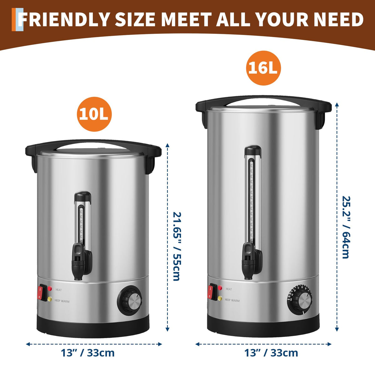 10L Stainless Steel Commercial Coffee Urn U351