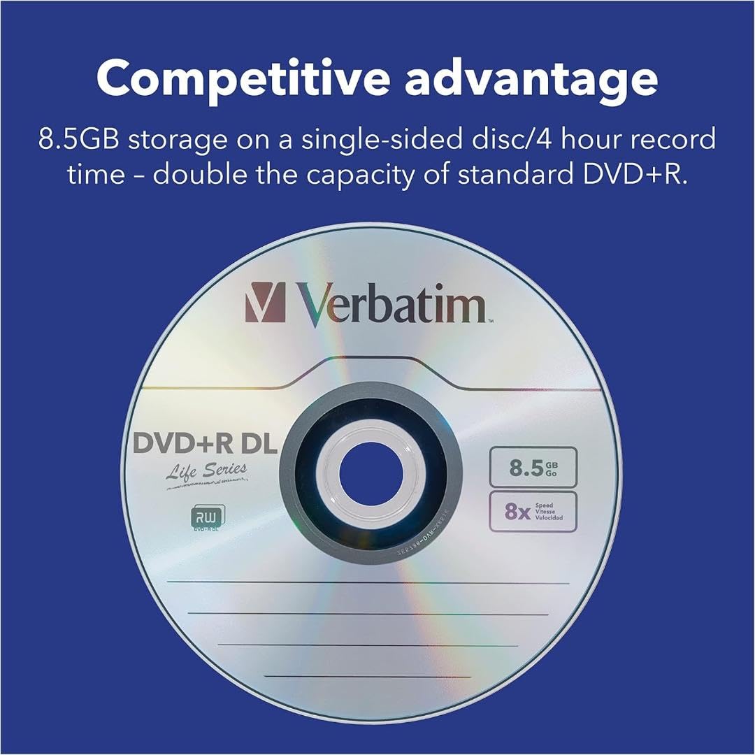 DVD+R DL 8.5GB 8X Hub Printable Discs 50 Pack L96329