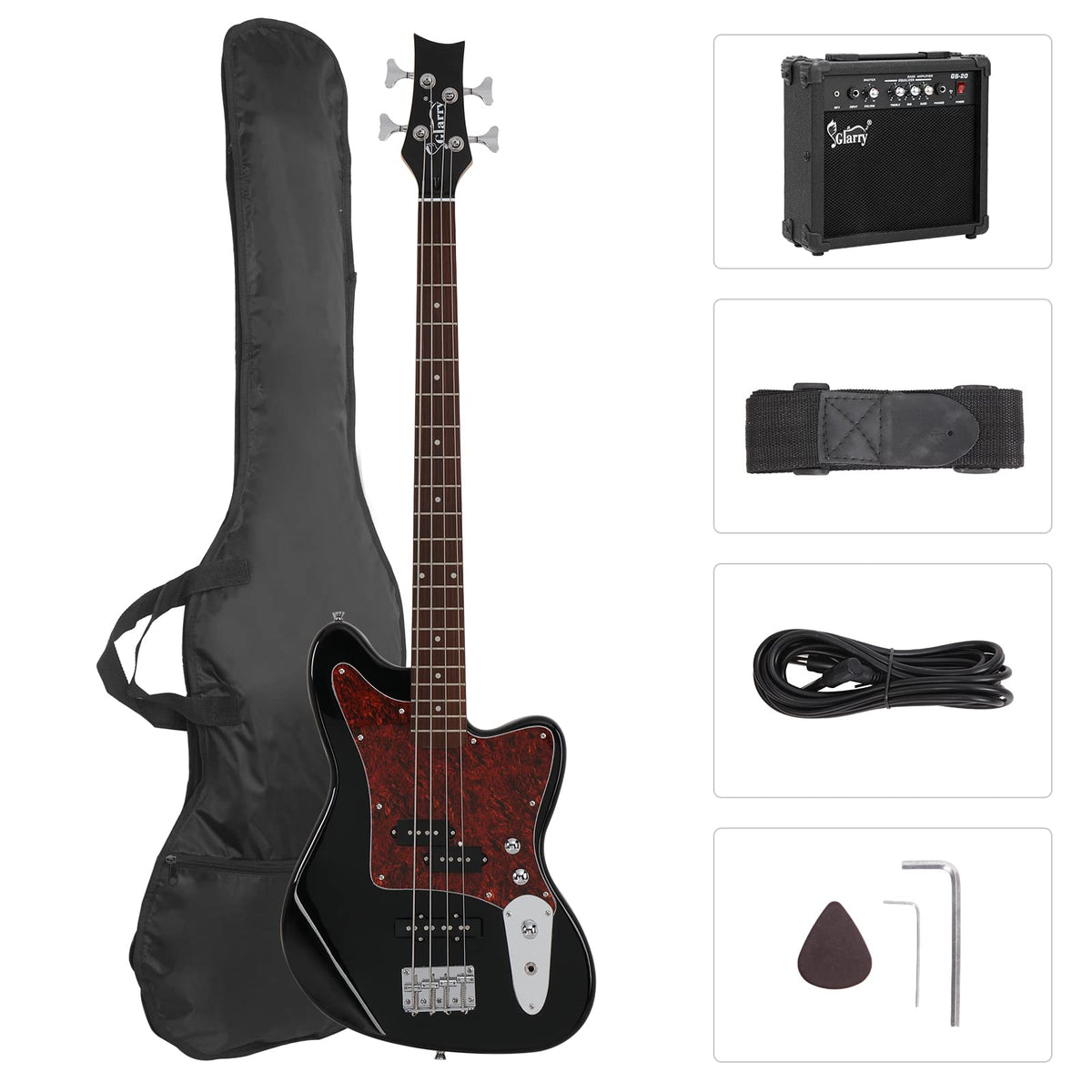 4 String Electric Bass Guitar Beginner Kit with Amp U306048