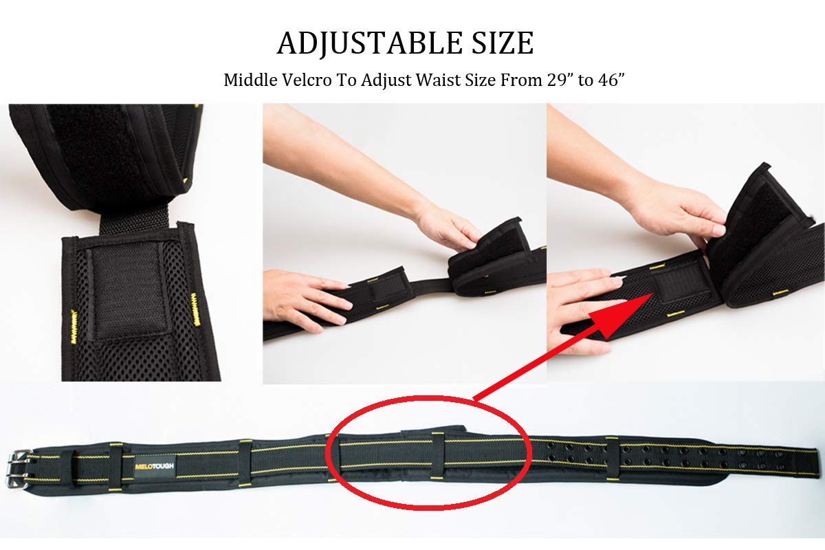 2-Inch Padded Tool Belt with 4 D-Rings Heavy Duty Double Metal Roller Buckle X569