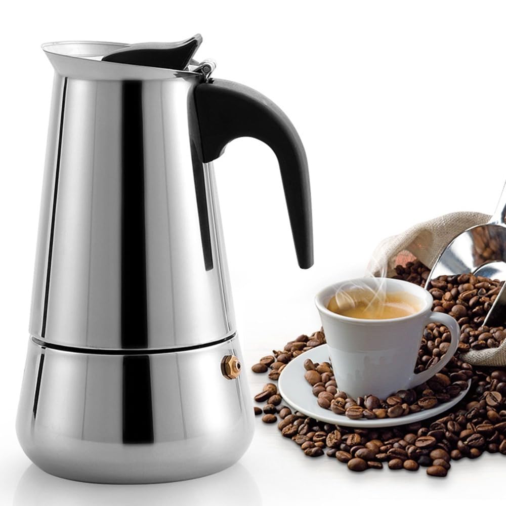 4 Cup Stainless Steel Stovetop Moka Pot W482