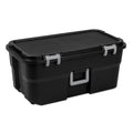 Black Plastic Storage Footlocker with Wheels D30323
