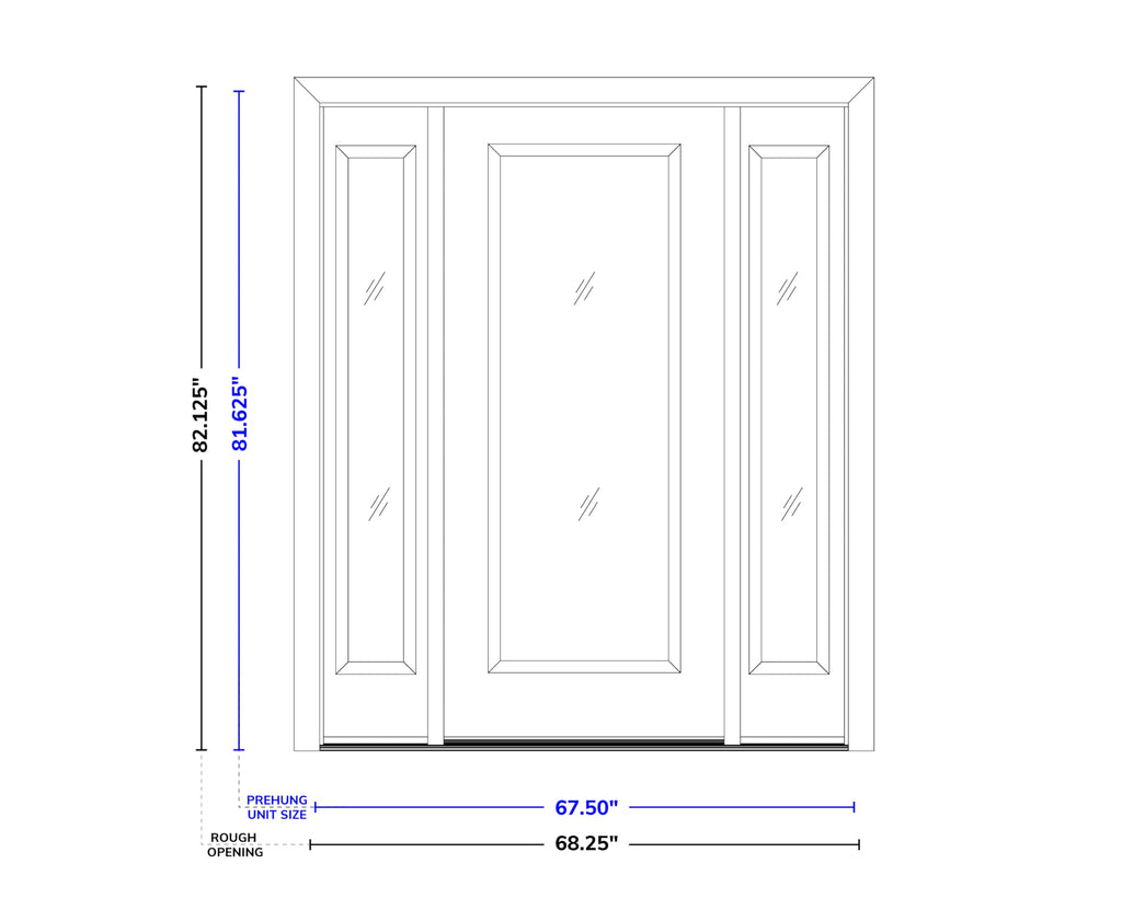 Fiberglass Front Entry Door 36" x 80" with Sidelite A774