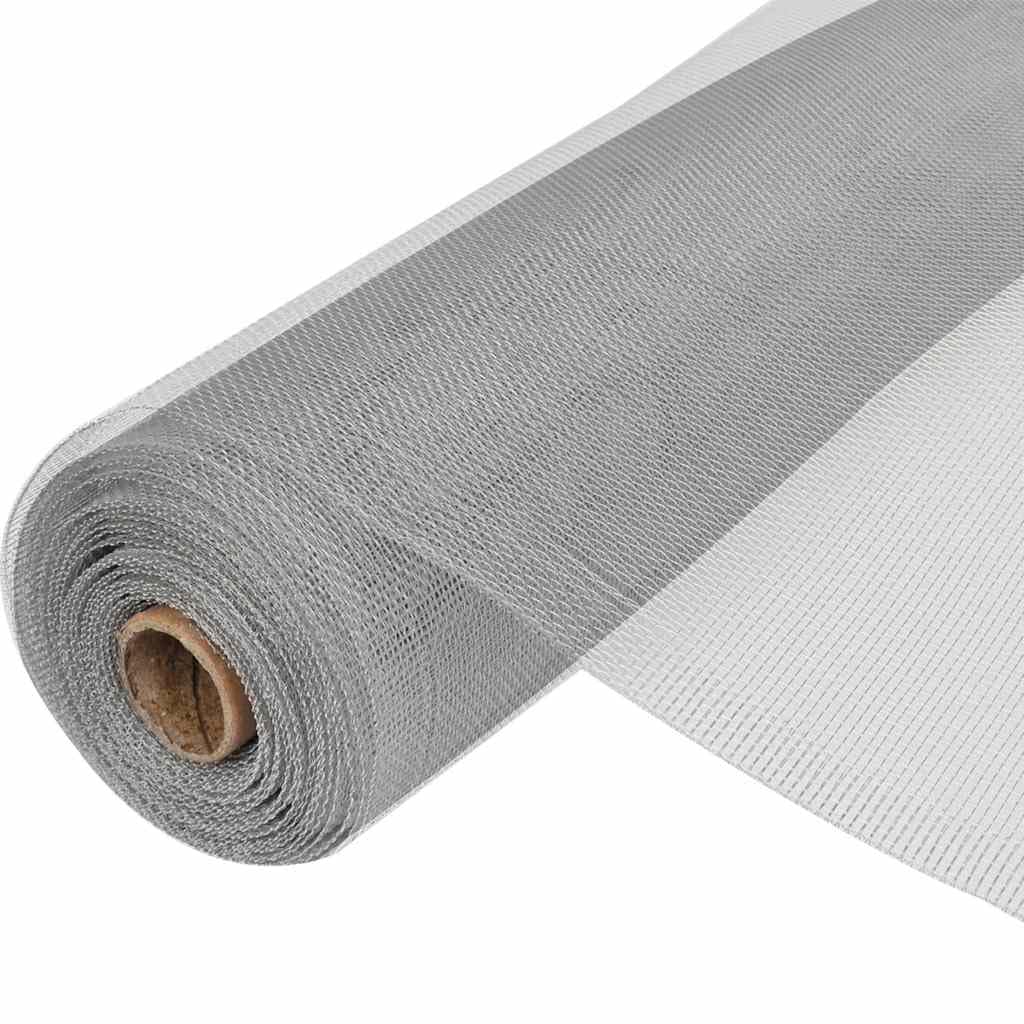 Aluminum Mesh Screen 39.4x196.9 Inches Silver Z576748