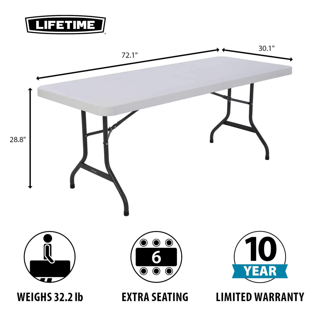White 6 Feet Folding Utility Table Pack of 4 W558